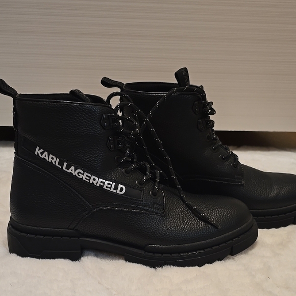 Karl Lagerfeld Black Ankle Boots Size 11 - Picture 9 of 10